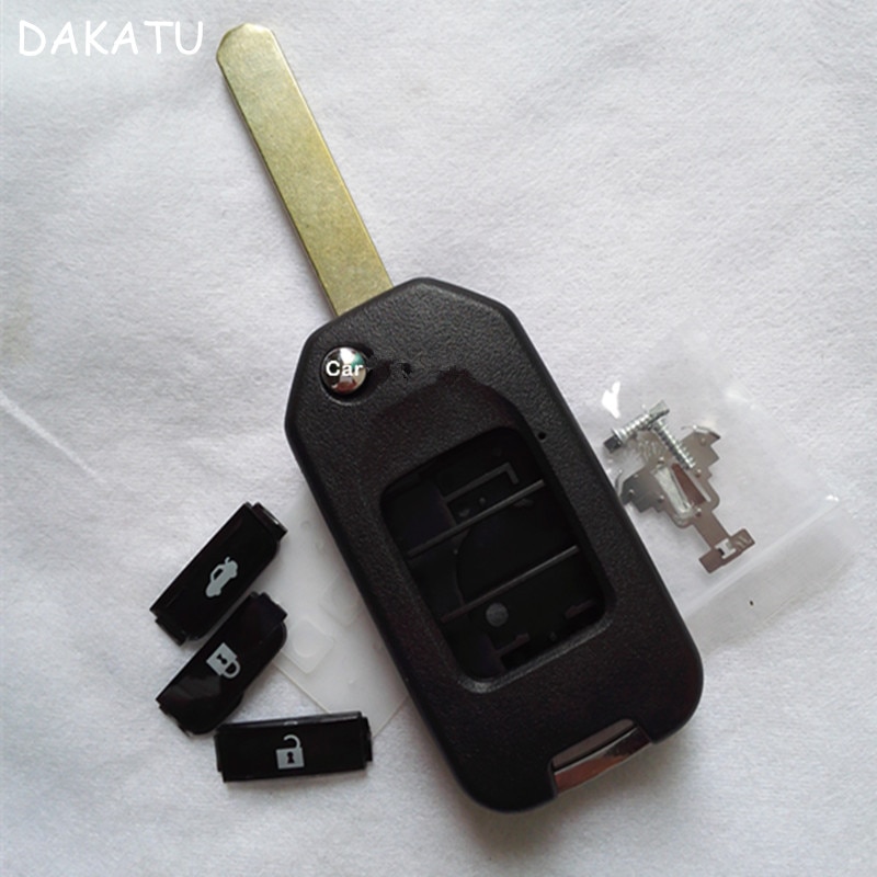 DAKATU 3 버튼 HONDA CRIDER 용 접이식 플립형 리모컨 키 쉘 케이스 NEW FIT XRV GREIZ CITY CIVIC REPLACEMENT FOB CASE